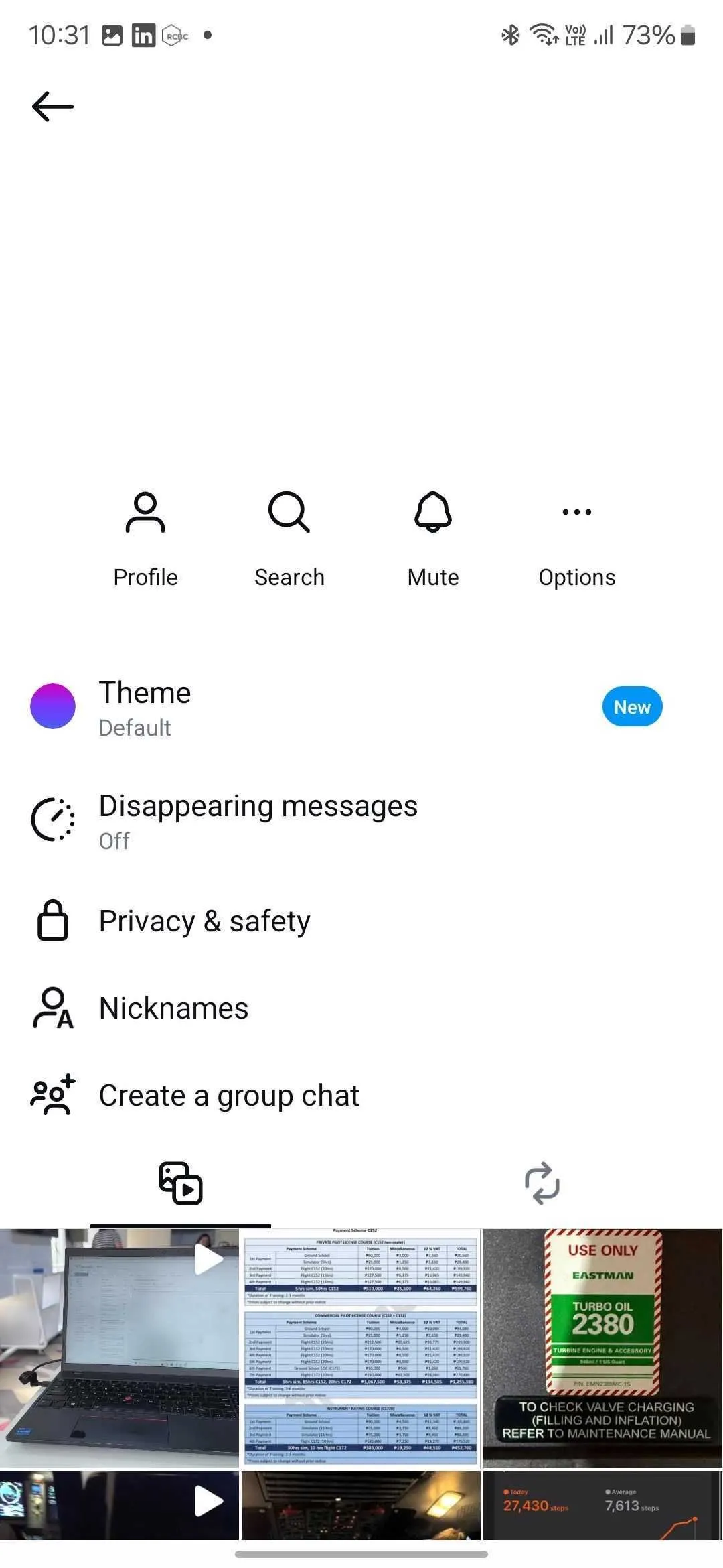 Giao diện cài đặt quyền riêng tư và an toàn trong tin nhắn trực tiếp Instagram để bật mã hóa đầu cuối.