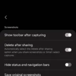 Giao diện cài đặt tính năng Ảnh chụp màn hình và ghi màn hình trên Samsung One UI 6.1