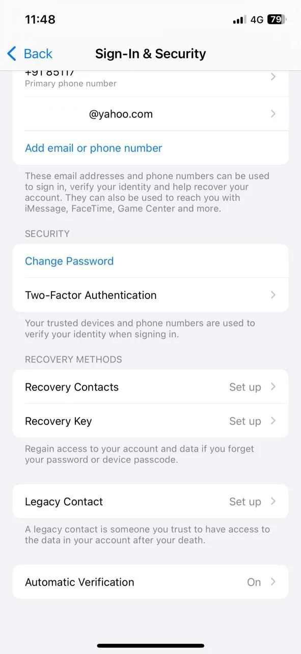 Giao diện cài đặt Xác thực Hai yếu tố cho tài khoản Apple ID trên iPhone