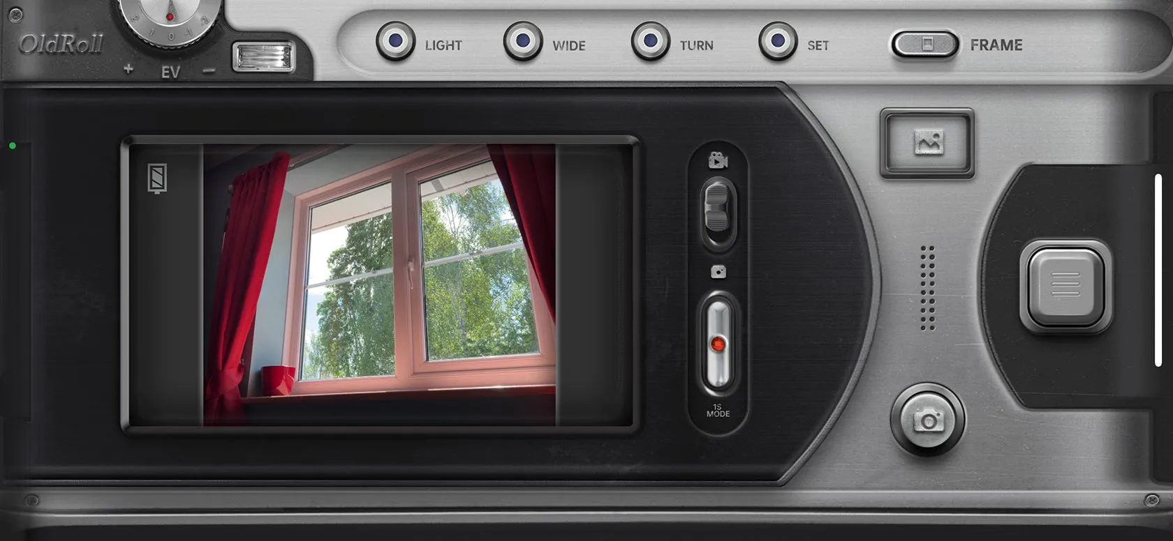 Giao diện camera quay video trong OldRoll
