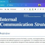 Giao diện Canva Docs trên máy tính hiển thị tài liệu đang chỉnh sửa