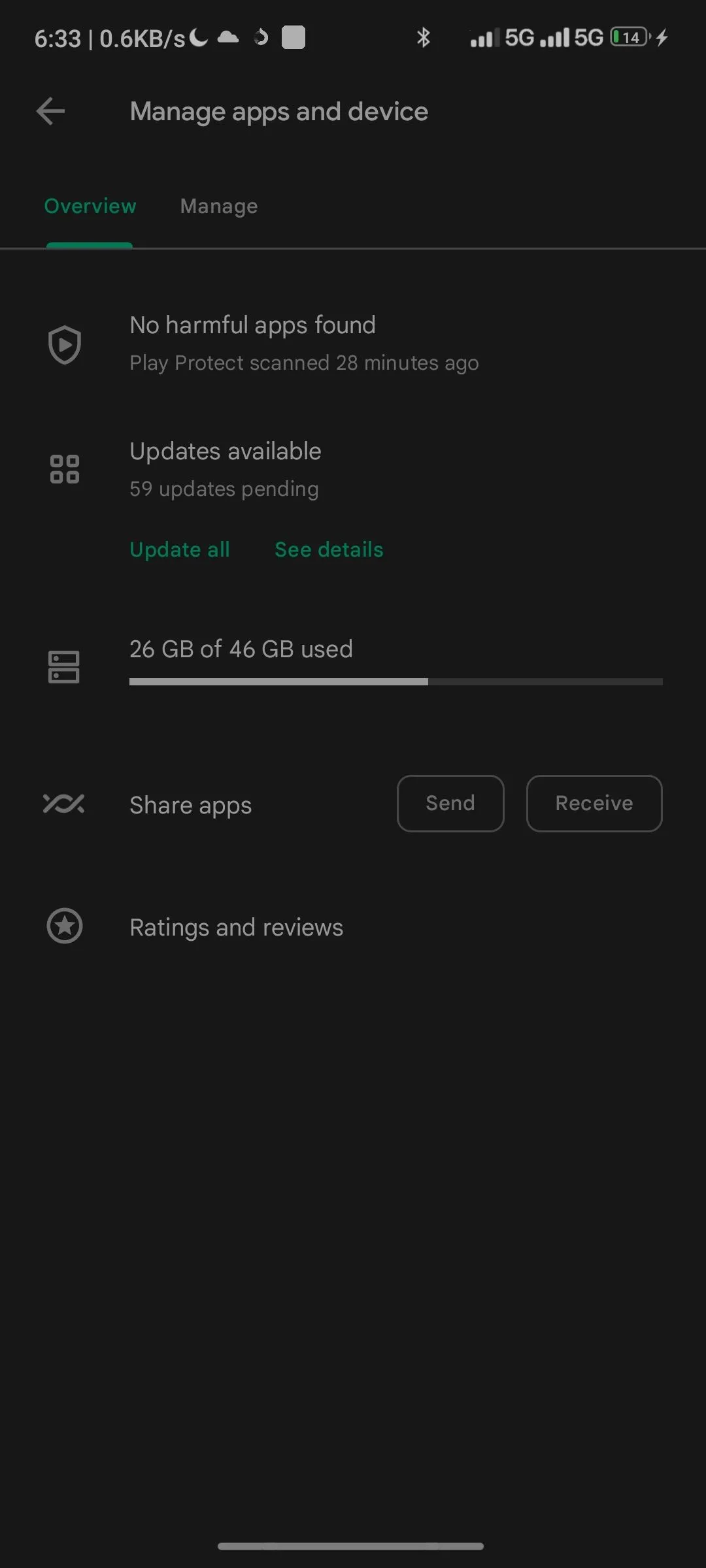 Giao diện cập nhật ứng dụng trong Google Play Store trên điện thoại Android