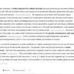 Giao diện ChatGPT hiển thị quá trình tìm kiếm thông tin chuyên sâu về tổng hợp protein, kèm theo danh sách các nguồn tài nguyên đã được truy cập.