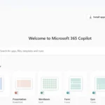 Giao diện chính của ứng dụng Microsoft Copilot trong Microsoft 365, thể hiện khả năng AI hỗ trợ công việc văn phòng.