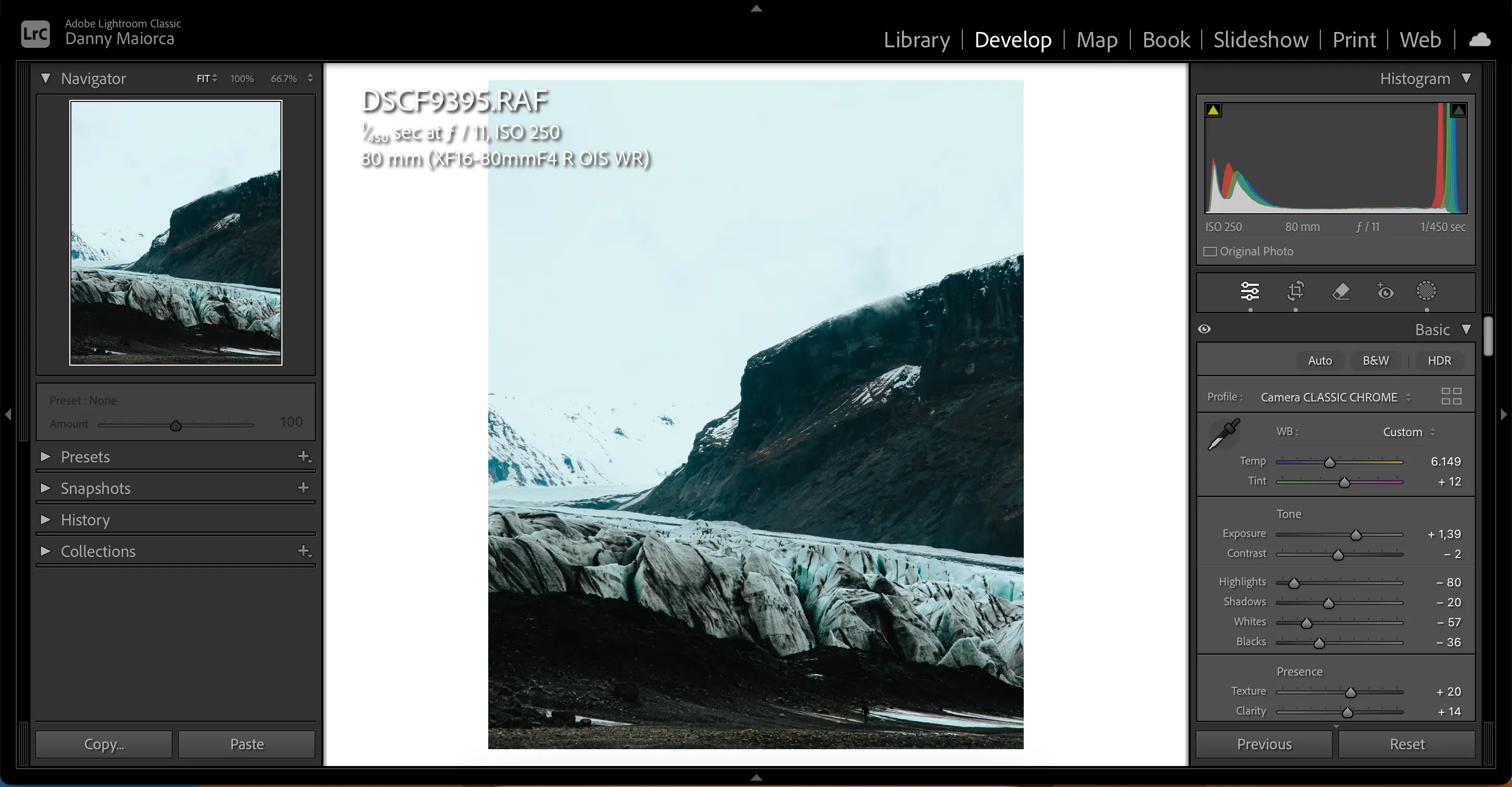Giao diện chỉnh sửa ảnh thủ công trong Lightroom Classic, nhấn mạnh trải nghiệm và niềm vui khi hậu kỳ.
