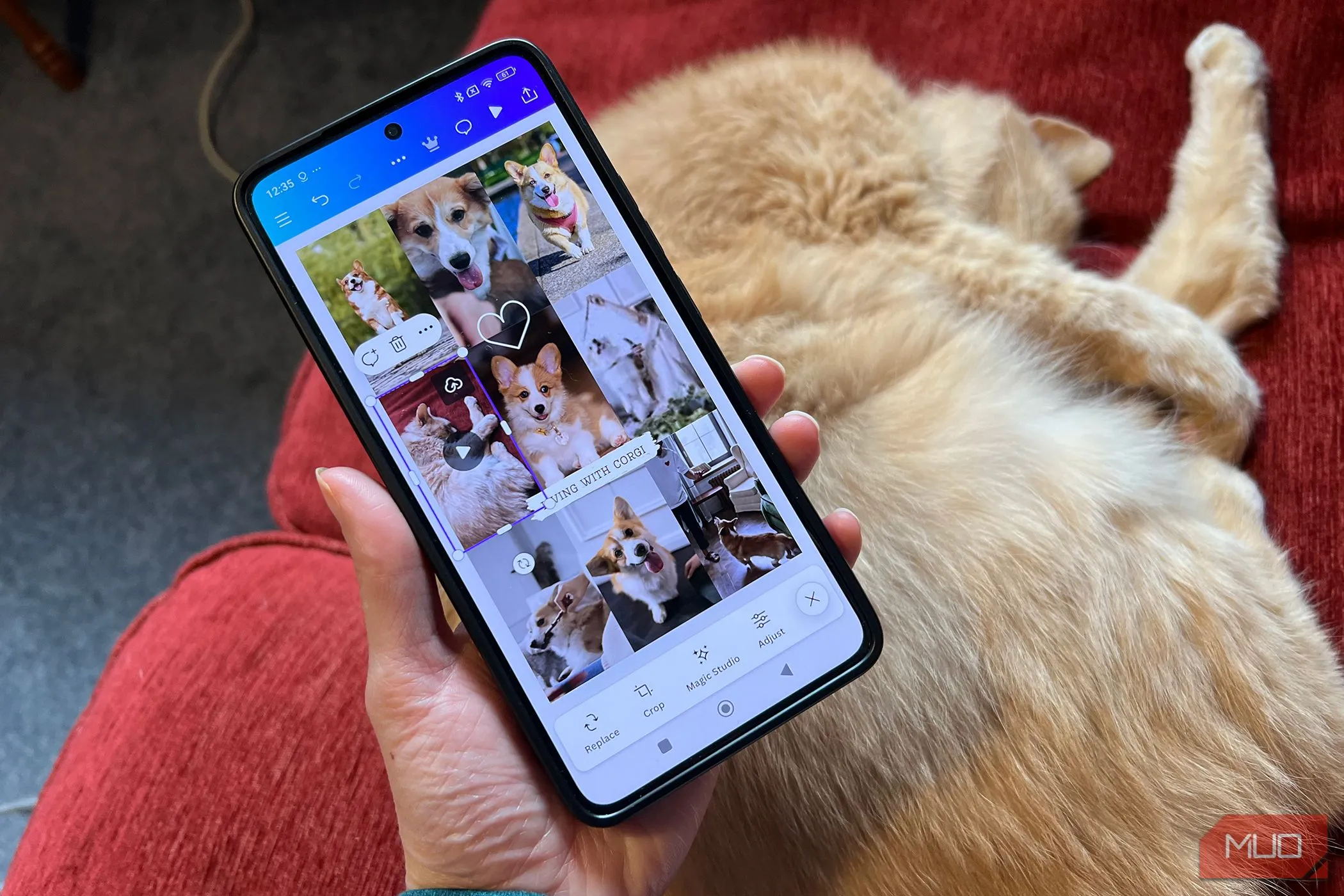 Giao diện chỉnh sửa video trực quan trên ứng dụng Canva trên điện thoại Android