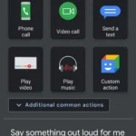 Giao diện chính ứng dụng Action Blocks trên điện thoại Android, hiển thị các khối hành động tùy chỉnh