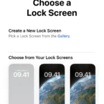 Giao diện chọn màn hình khóa tùy chỉnh cho Chế độ Tập trung trên iPhone