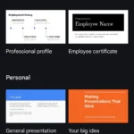 Giao diện chọn mẫu thuyết trình Google Slides trên điện thoại di động, minh họa sự đơn giản và ít lựa chọn giúp người dùng dễ dàng bắt đầu.