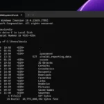 Giao diện Command Prompt (cmd.exe) trên Windows 11, hiển thị cửa sổ dòng lệnh với nền đen chữ trắng, biểu tượng quen thuộc của hệ điều hành Windows.
