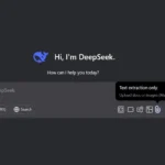 Giao diện DeepSeek hiển thị giới hạn tải lên tệp văn bản