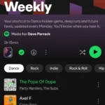 Giao diện Discover Weekly mới của Spotify cho phép lọc danh sách phát theo thể loại nhạc