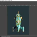 Giao diện GIMP đang mở và hiển thị file PSD với các lớp ảnh