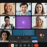 Giao diện Google Meet hiển thị tùy chọn trình chiếu trực tiếp từ camera ngoài và các cải tiến chia sẻ màn hình