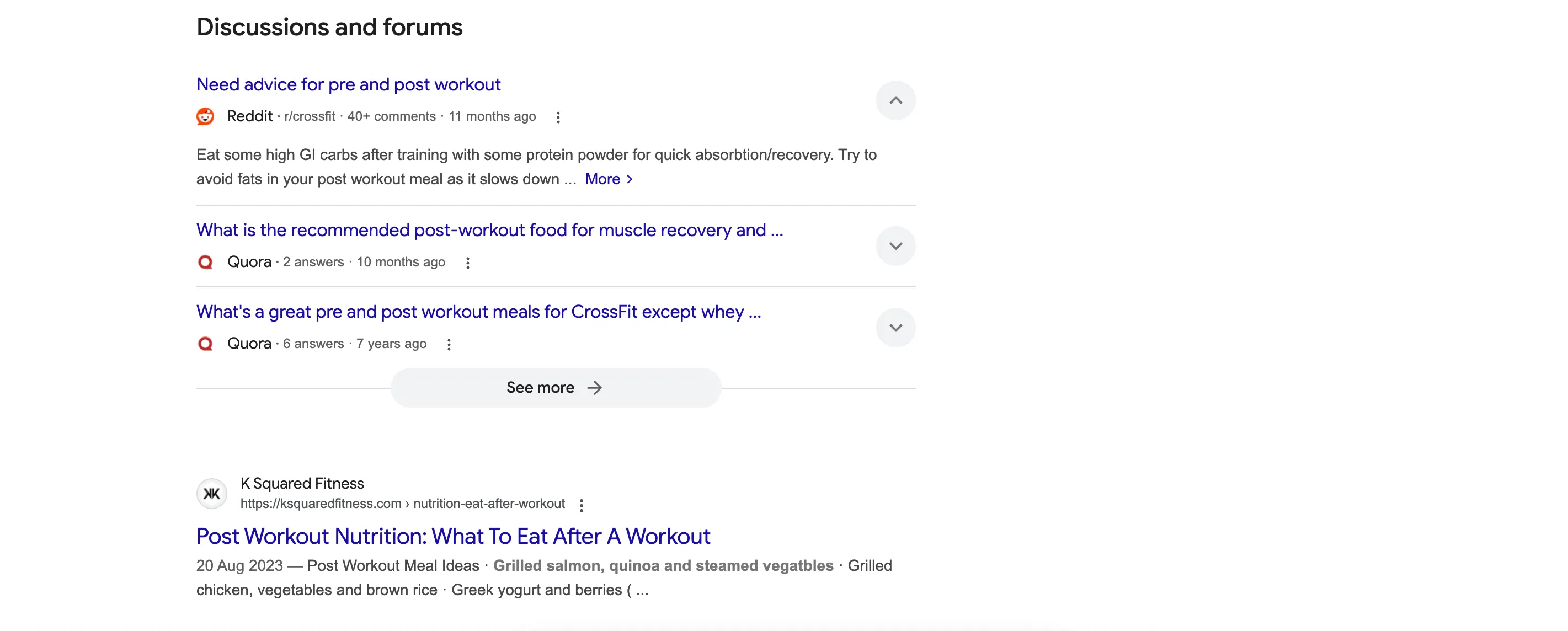 Giao diện Google Search hiển thị các kết quả được phân loại rõ ràng cho mục Thảo luận và diễn đàn