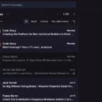 Giao diện hộp thư đến của Proton Mail trên nền tảng web, thể hiện cách các email được sắp xếp mà không có tính năng phân loại tự động như Gmail.