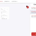 Giao diện iLovePDF hiển thị các tùy chọn mức độ nén PDF khác nhau