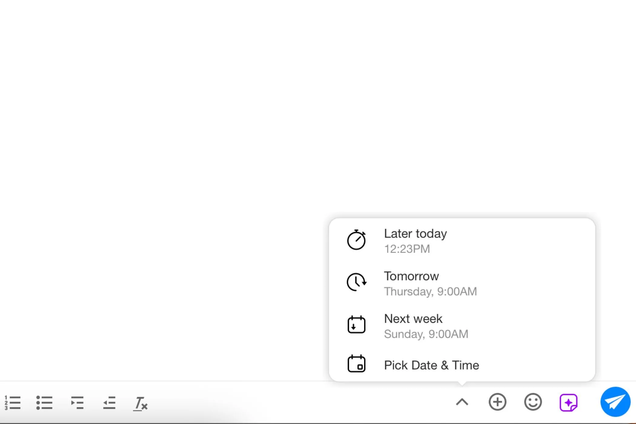Giao diện lên lịch gửi email tự động trong ứng dụng Spike