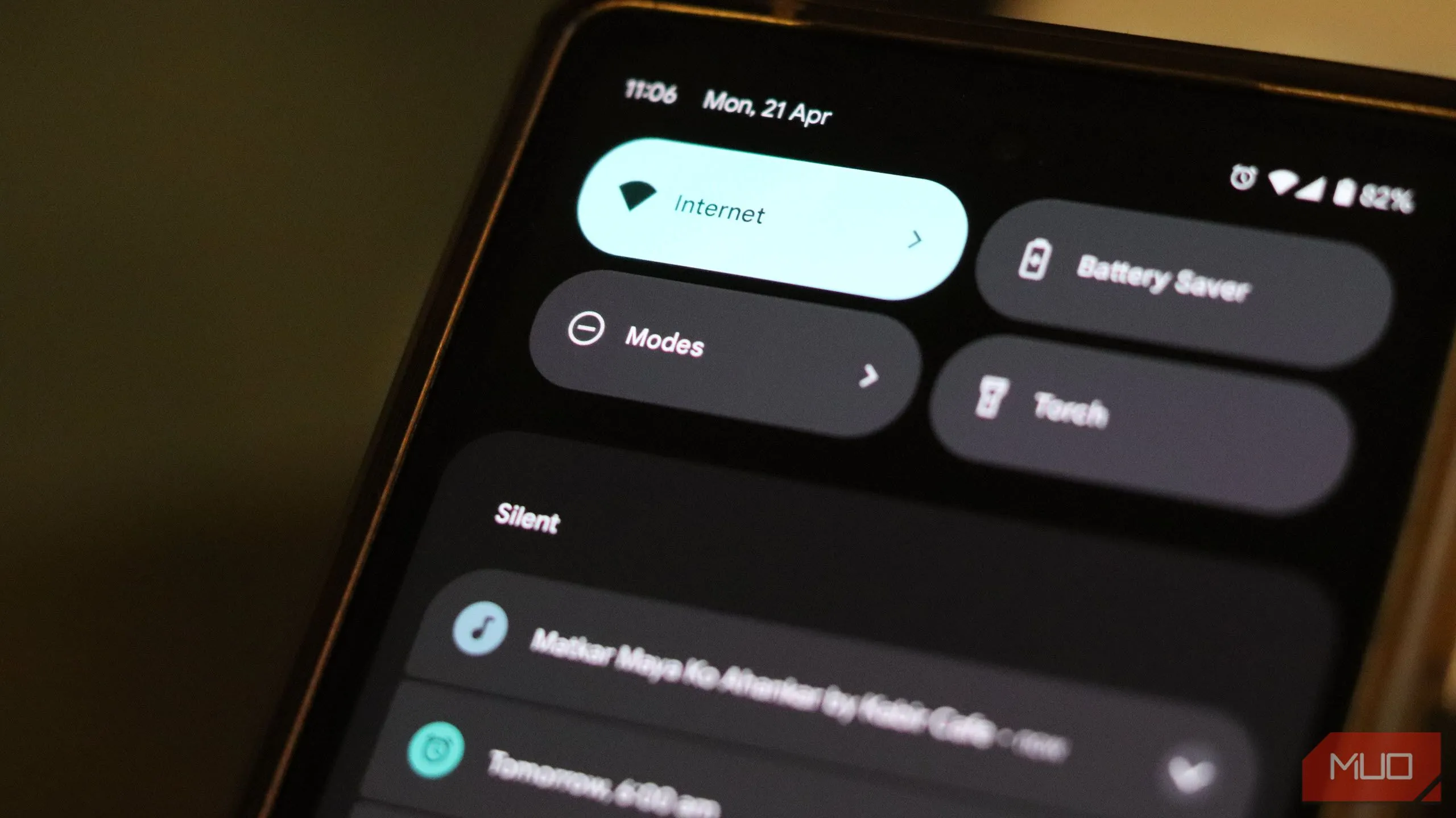 Giao diện menu truy cập nhanh các chế độ Modes tùy chỉnh trên Google Pixel.