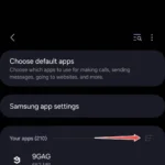 Giao diện menu Ứng dụng trong cài đặt One UI của Samsung hiển thị các tùy chọn lọc và hiển thị ứng dụng hệ thống.