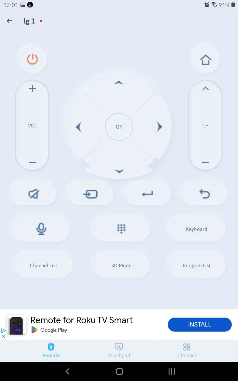 Giao diện người dùng của ứng dụng điều khiển TV đa năng Vsray Technology