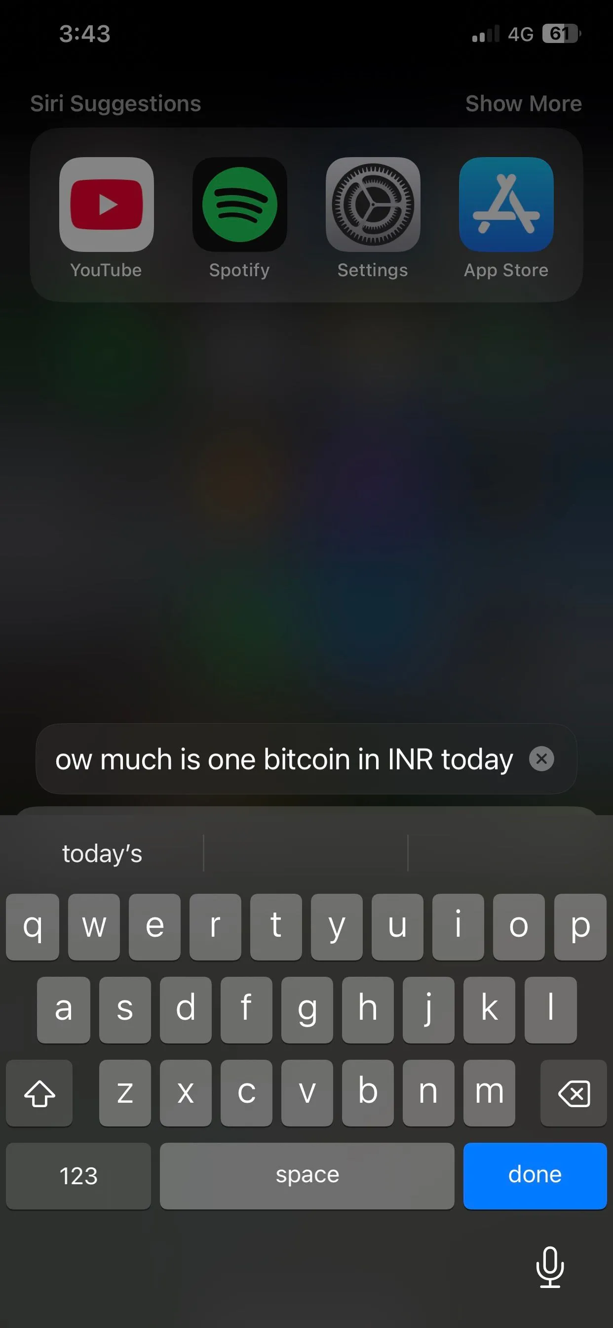 Giao diện nhập truy vấn cho Siri bằng văn bản trên iPhone iOS 17
