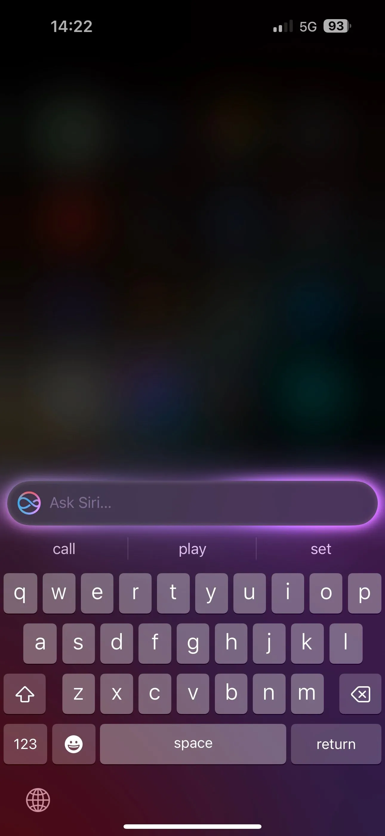 Giao diện nhập văn bản cho tính năng Gõ để Siri trên iPhone