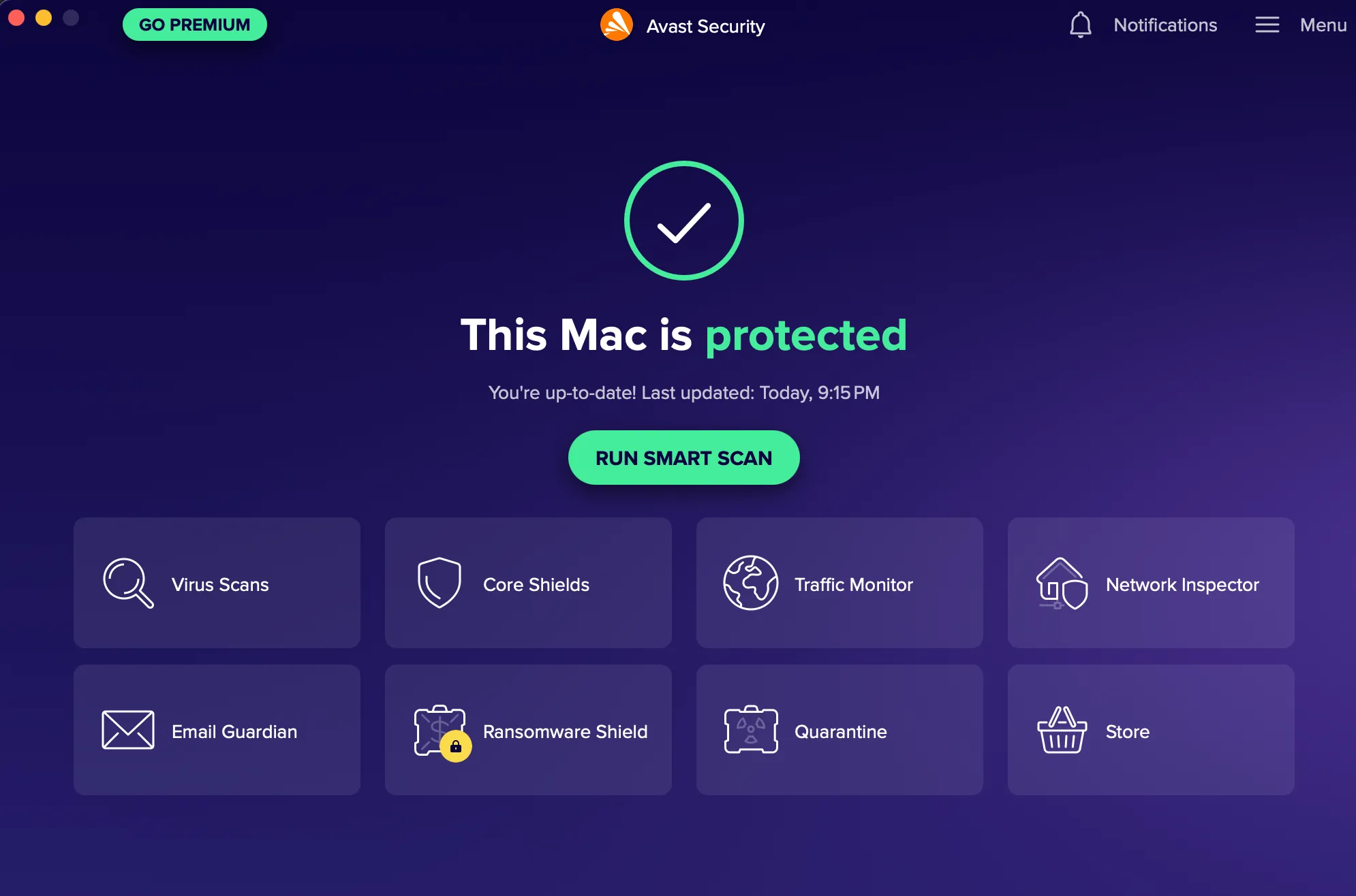 Giao diện phần mềm diệt virus Avast, một giải pháp toàn diện để chống keylogger.