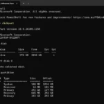 Giao diện PowerShell hiển thị danh sách các phân vùng ổ đĩa trên Windows