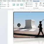 Giao diện tab Định dạng Hình ảnh trong Microsoft Word với các tùy chọn chỉnh sửa ảnh