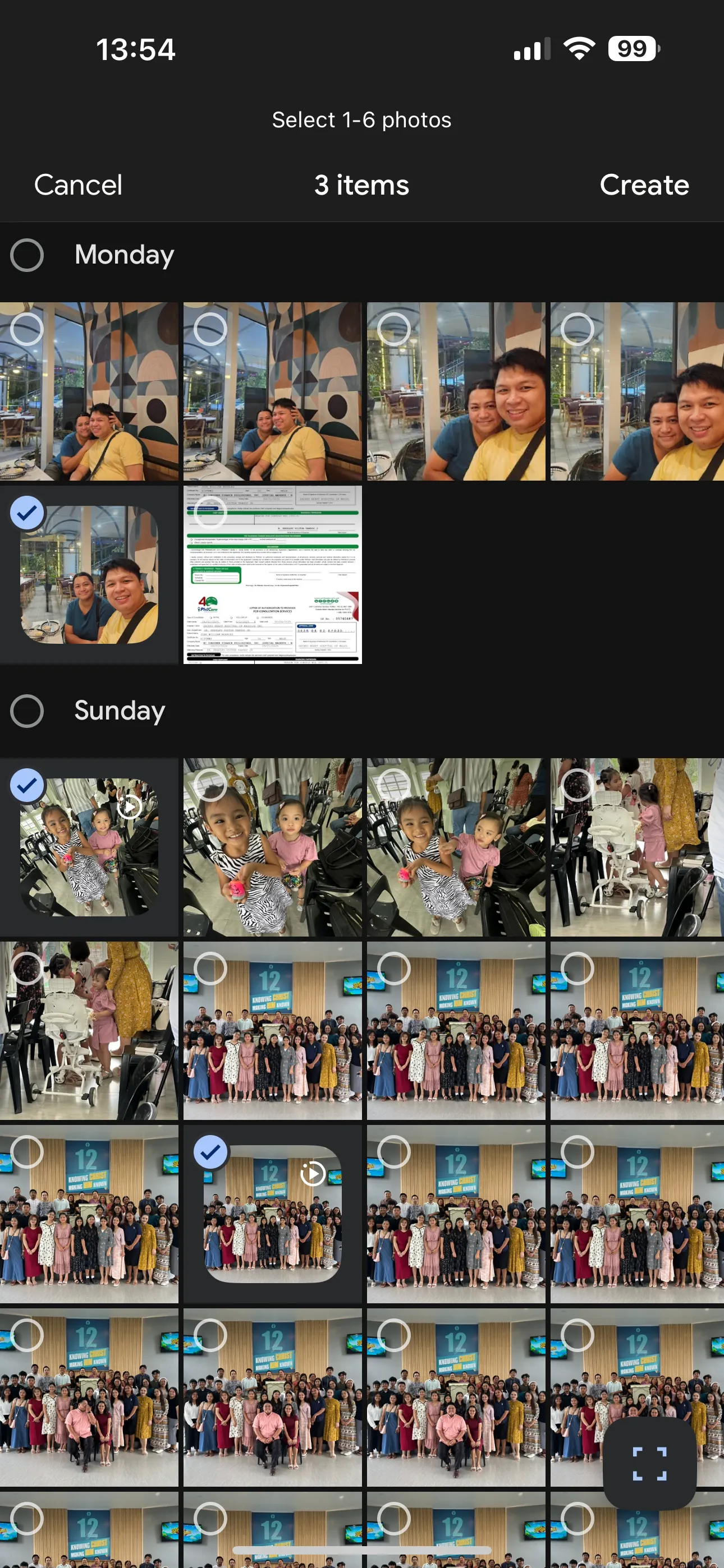 Giao diện tạo album, ghép ảnh và video highlight trên Google Photos