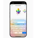 Giao diện tạo Genmoji trong bản cập nhật iOS 18.2 của Apple, minh họa cách người dùng có thể tạo emoji cá nhân hóa bằng AI.