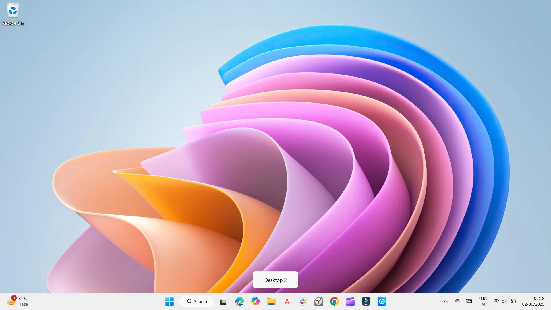 Giao diện tạo màn hình ảo mới với phím tắt Win Ctrl D trên Windows 11
