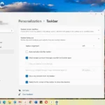 Giao diện Taskbar Windows 11 với các biểu tượng được căn lề trái, giúp người dùng dễ thao tác hơn.