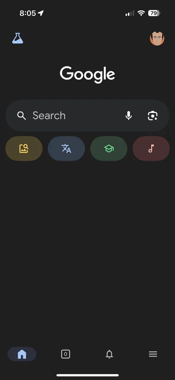 Giao diện tìm kiếm bài hát bằng giọng nói trong ứng dụng Google trên iPhone