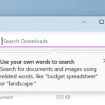 Giao diện tìm kiếm ngôn ngữ tự nhiên trong File Explorer của Windows 11