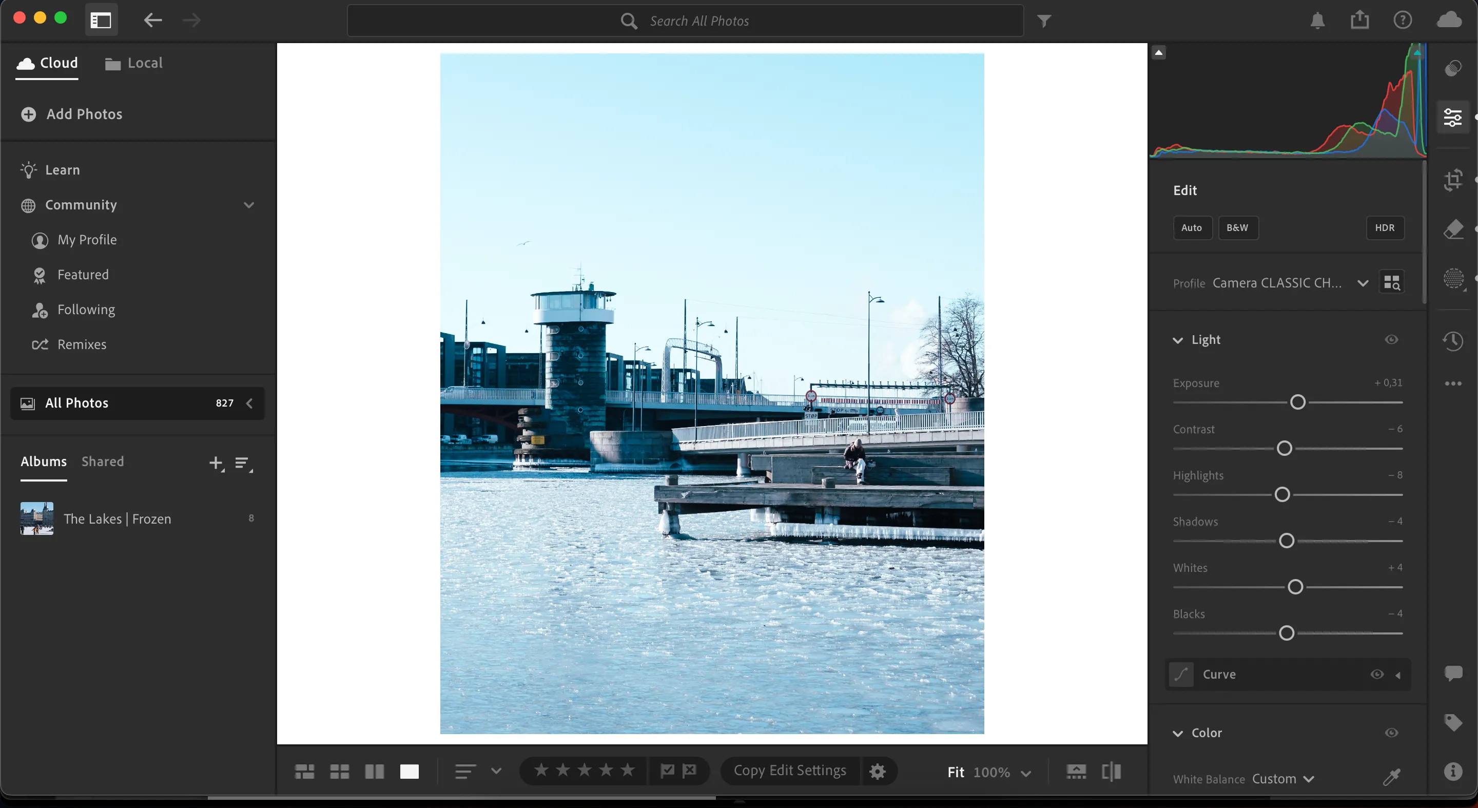 Giao diện tinh gọn và thân thiện của Adobe Lightroom CC