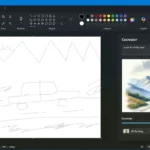 Giao diện tính năng Cocreator trong Microsoft Paint, minh họa quá trình AI biến phác thảo thành tác phẩm nghệ thuật chi tiết.