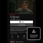 Giao diện tính năng Tải xuống mùa phim Netflix trên iPhone.