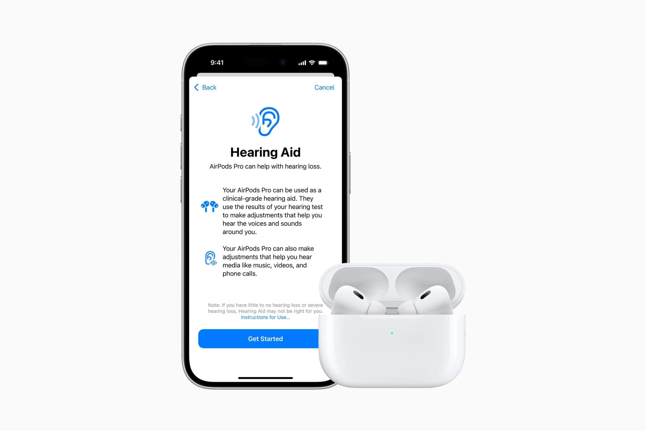 Giao diện tính năng trợ thính của AirPods Pro 2 trên iPhone