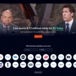 Giao diện trang chủ Fubo TV hiển thị các gói dịch vụ live streaming và thông báo giá cước mới