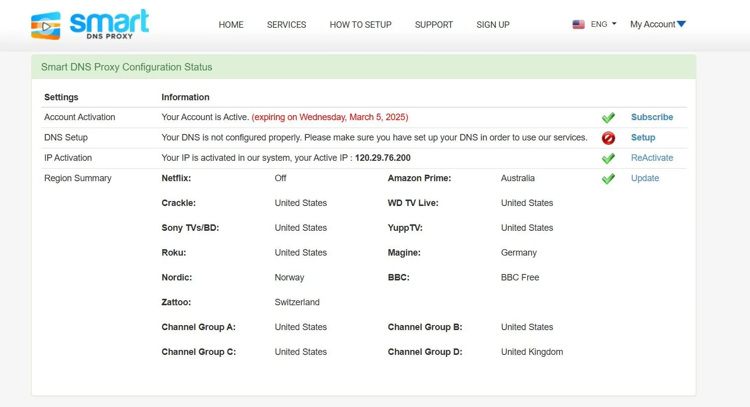 Giao diện trang đăng ký tài khoản Smart DNS Proxy, hiển thị các trường thông tin cần điền để bắt đầu sử dụng.