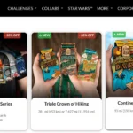 Giao diện trang web The Conqueror hiển thị các thử thách ảo đa dạng
