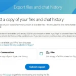 Giao diện trang xuất dữ liệu và lịch sử trò chuyện Skype