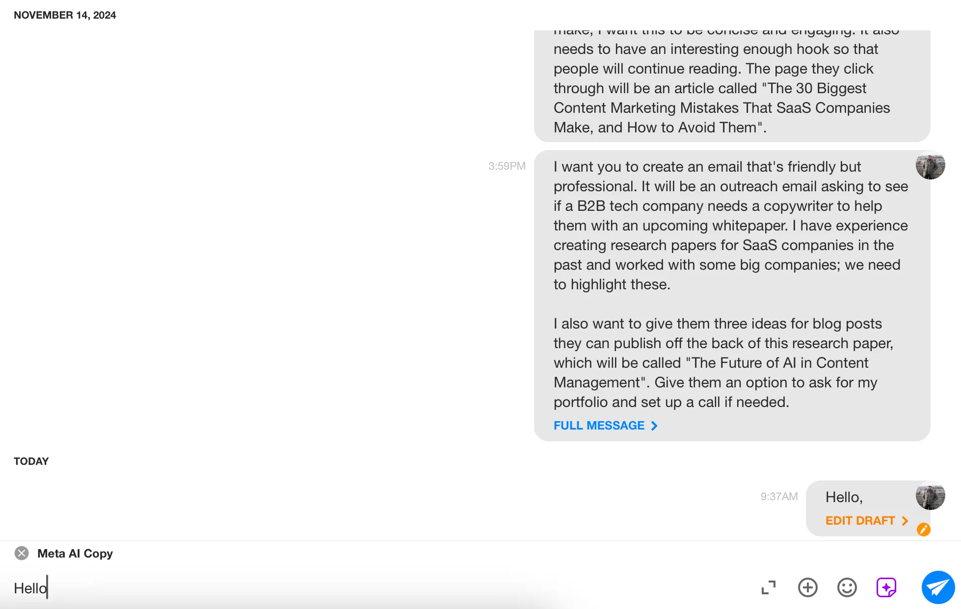 Giao diện trò chuyện email (Email Chat) độc đáo của ứng dụng Spike