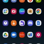 Giao diện tùy chỉnh màn hình ứng dụng Home Up của Samsung Good Lock với các tùy chọn thay đổi kích thước biểu tượng và lưới.