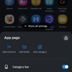 Giao diện tùy chỉnh ngăn kéo ứng dụng với tính năng sắp xếp tự động của Smart Launcher.
