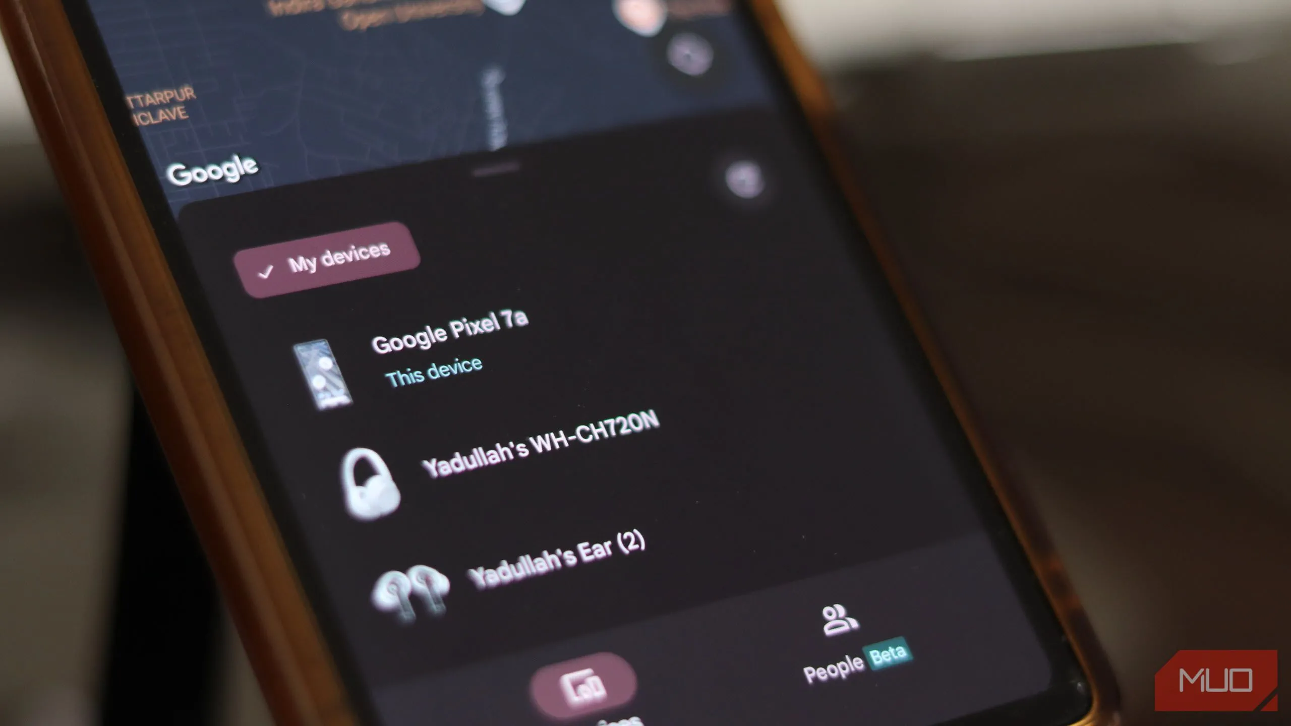 Giao diện ứng dụng Find My Device trên Android hiển thị các thiết bị đã kết nối
