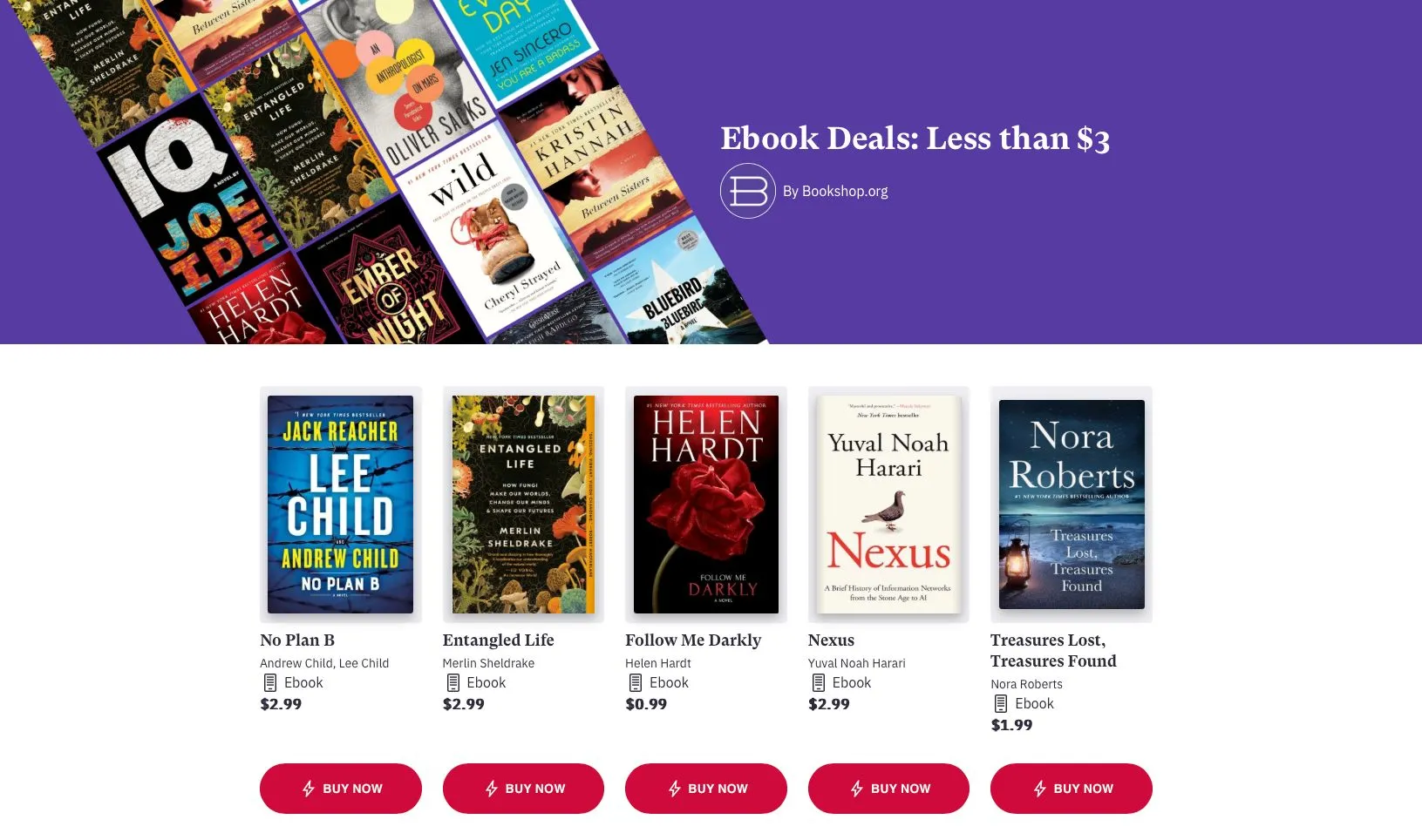 Giao diện website Bookshop.org, nơi người dùng có thể mua sách điện tử để hỗ trợ các hiệu sách độc lập