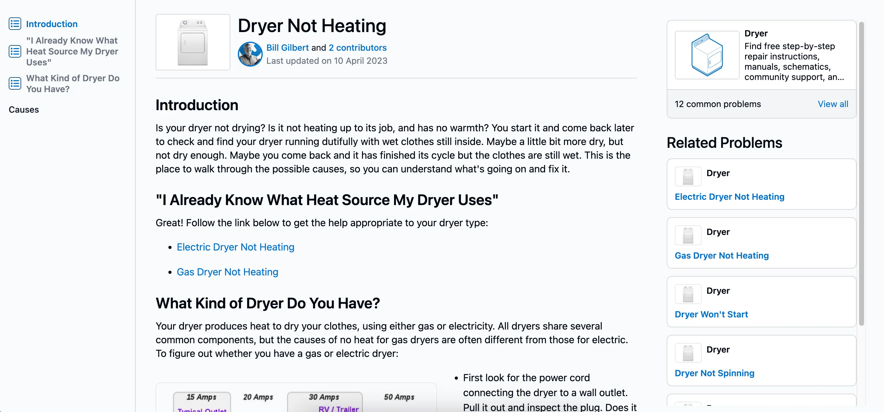 Giao diện website iFixit với hướng dẫn chi tiết cách tự sửa chữa máy sấy quần áo